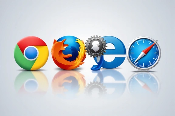 Ikony webových prohlížečů představující nastavení soukromí