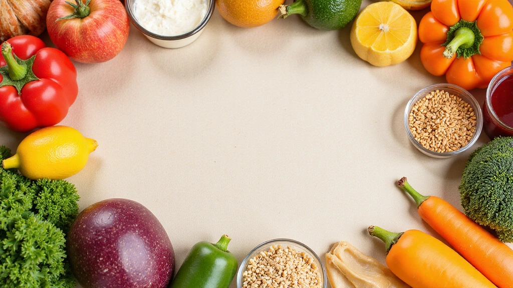 Moderní, čistý obraz čerstvého, zdravého jídla na světlém pozadí